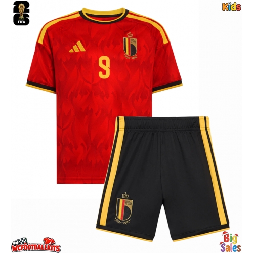 Belgium Romelu Lukaku #9 Replica Home Stadium Kit for Kids World Cup 2026 Short Sleeve (+ pants)